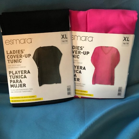 Esmara Ladies Cover Up Tunic, (1) Black Size & (1) Fusha @ Size XL/16-18 - Picture 5 of 6